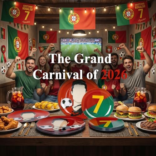 I00000 20 Pcs Red Plastic Soccer Plates, Disposable Plates for Soccer Party