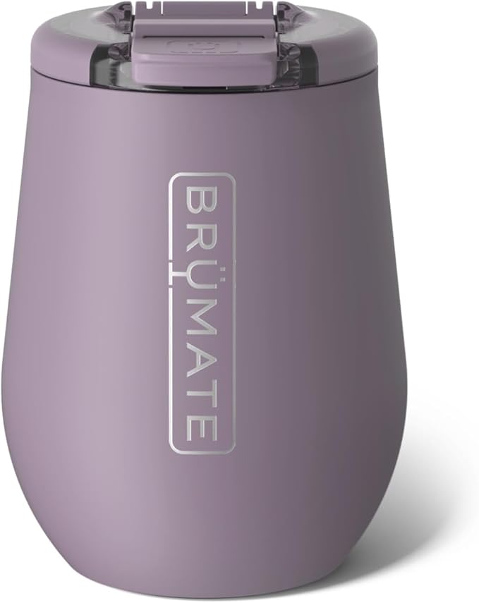 BrüMate Uncork'd 14oz 100% Leakproof Insulated Wine Tumbler | Locking Lid | Insulated Stainless Steel Wine Glass | Perfect For Travel & Outdoors | BPA-Free (Lilac Dusk)