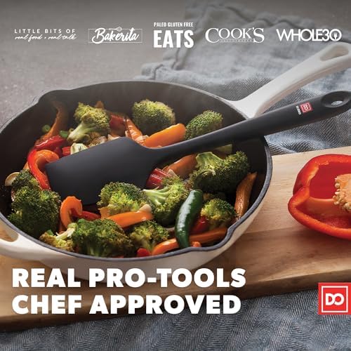 DI ORO Large Silicone Spatula - 600F Heat Resistant, Black