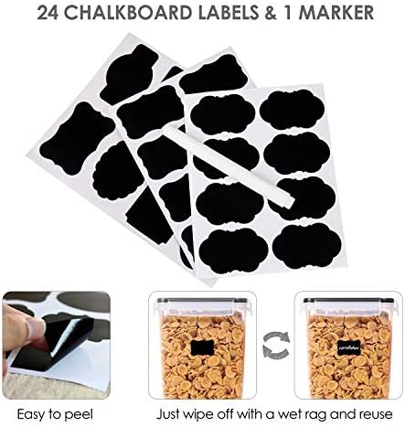 Vtopmart 3.6L Food Storage Containers, 4 PCS, Black
