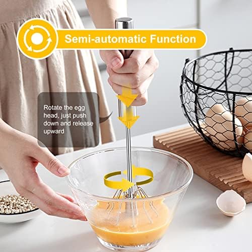 Egg Whisk,2 Pack Stainless Steel Home Kitchen Tool, Hand Easy Whisk Egg Beater Manual Mixer Blender for Whisking, Beating & Stirring (14 Inch and 10 Inch)