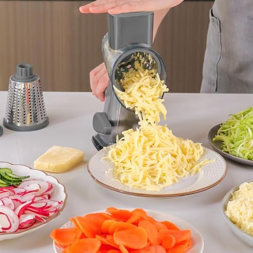 KalraMay Rotary Cheese Grater with Handle, Multifunctional Cheese Shredder