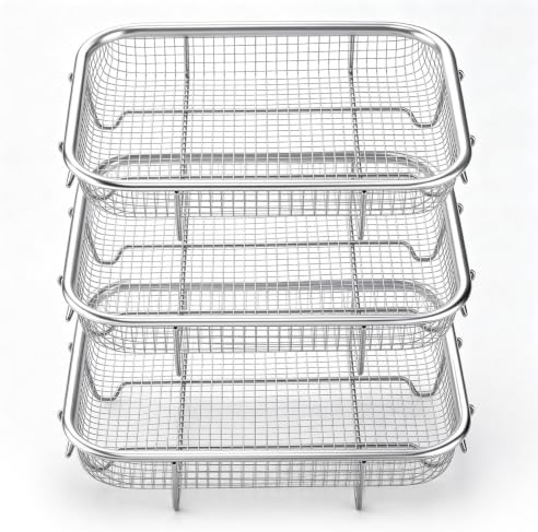 P&P CHEF 9.8 Inch Air Fryer Basket for Oven, Air Fryer Rack, 3 Pieces