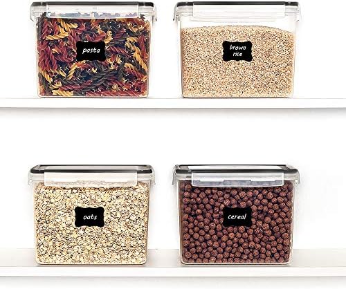 Vtopmart 3.6L Food Storage Containers, 4 PCS, Black