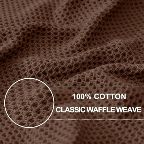 Homaxy 100% Cotton Waffle Weave Kitchen Dish Towels 24-Pack, Coffee