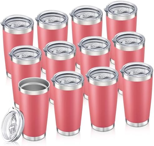 20oz Tumbler Bulk with Lid Stainless Steel Tumblers, 12 Pack
