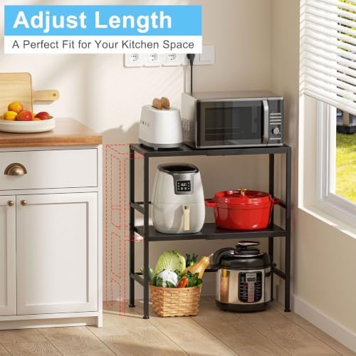 2 Pack Expandable Metal Storage Shelves, 110LBS Heavy Duty Shelving Units