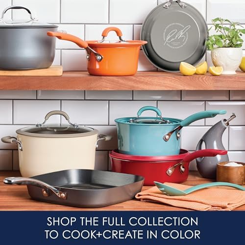 Rachael Ray Cook + Create Nonstick Wok, 14 Inch Stir-Fry Pan - Agave Blue