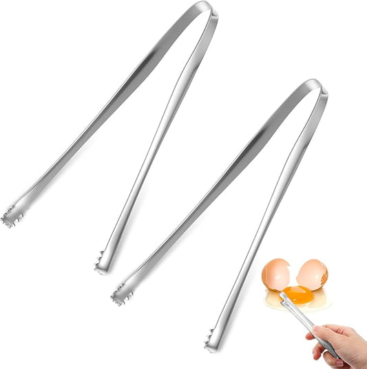 2PCS Egg Chalaza Removal Tool,Stainless Steel Tongs,Toothed Design Eggshell Fragment Membrane Remover Tong,Multipurpose Kitchen Tool for Cooking Food Cake Bakers Pastry Chefs