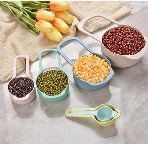 Mixing Bowls, Nesting Baking Bowls with Colander & Fine Mesh (Wheat-10PCS)