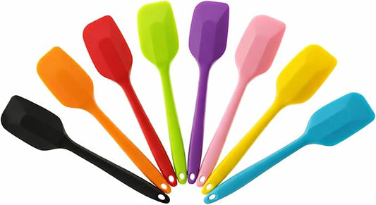 Silicone Spatulas, 8.5 inch Small Rubber Spatula Seamless One Piece Design Heat Resistant Non-Stick Flexible Scrapers Baking Mixing Tool (8 PCS)