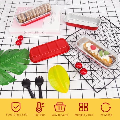LNYZQUS Mini Loaf Pans with Lids 50 Pack, 6.8oz Small Cake Tins