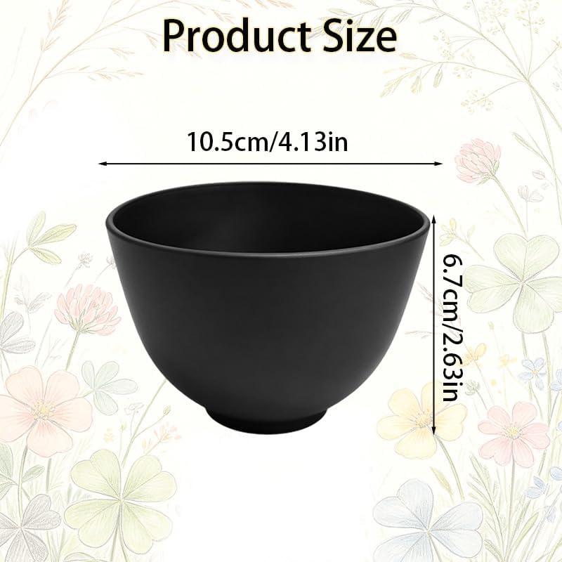 2Pcs Silicone Facial Mask Mixing Bowl Set, Black Flexible Face Mask Bowls for DIY Skincare, Mud Mask, Cosmetic Mixing Tool, Reusable Esthetician Supplies for Home Salon Spa Use