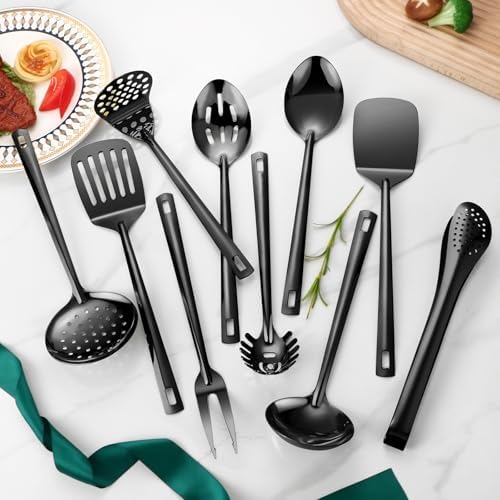 Stainless Steel Kitchen Utensils Set,11pcs Cooking Utensils Set with Holder