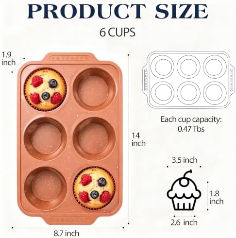 Silicone Muffin Pans for Baking with Metal Reinforced Frame