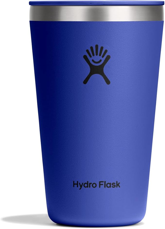 Hydro Flask All Around Tumbler Press-In Lid, Insulated Travel Mug, Stainless Steel Coffee Cup 16 Oz Capri Blue