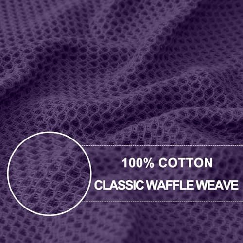 Homaxy 100% Cotton Waffle Weave Kitchen Dish Towels 18-Pack, Eggplant