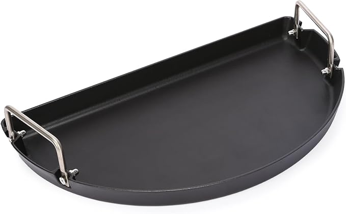 Grisun Cast Iron Grill Pan – Griddle & Drip Pan for 22" Weber Kettle Grills, Grill Pan for Weber 22" Kettle Similar Grills, Heavy-Duty, Rust-Proof