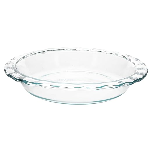 Pyrex C-209 Clear Fluted Rim Glass Pie Plate 9.5 in x 1.6 in (24 cm) - Made in USA