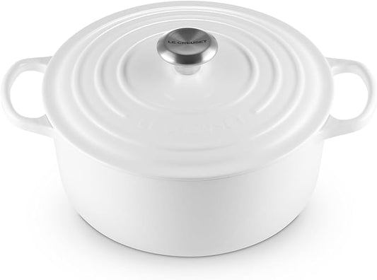 Le Creuset Enameled Cast Iron Signature Round Dutch Oven, 5.5 qt., White