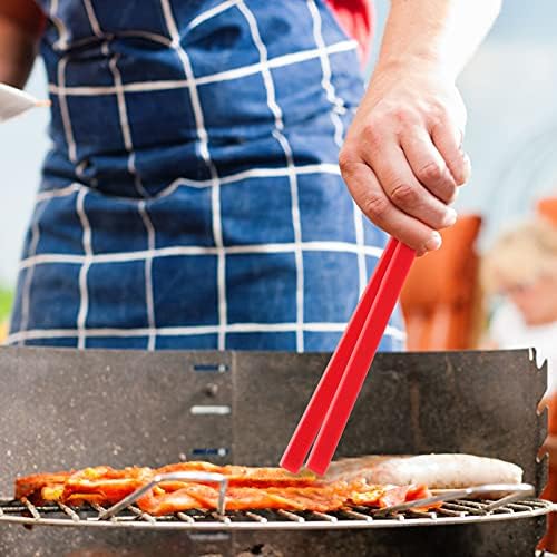 Patelai 2 Pcs 11.8 Inch Silicone Cooking Tongs Tweezers,Red