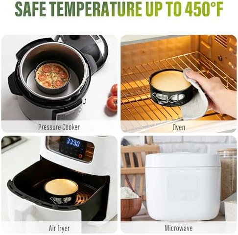 Vakoo 4 Inch Mini Springform Pan Set, Removable Bottom for Easy Release