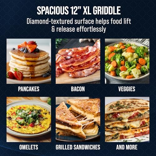 Blue Diamond Hybrid 12" Stainless Steel Nonstick XL Griddle Pan