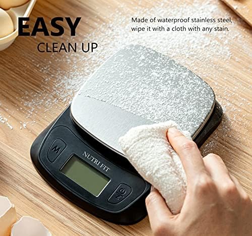 NUTRI FIT Kitchen Scales Digital Food Scale Cooking in Grams & Ounces Black