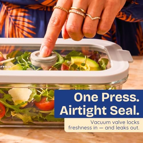 Non-Toxic Glass Food Containers with Lids, 4-Pack, 21 oz, Airtight, Gray