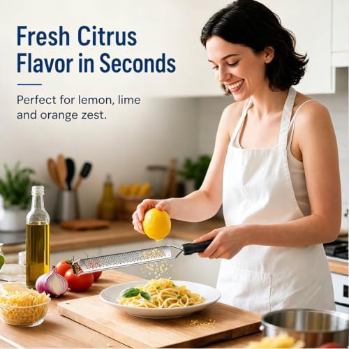 Lemon Zester Grater, Stainless Steel Zester Grater with Handle