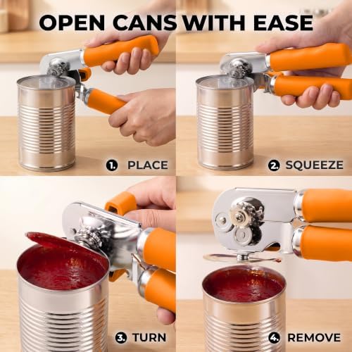 Zulay Kitchen Stainless Steel Swing Open Manual Can Opener Comfortable Grip