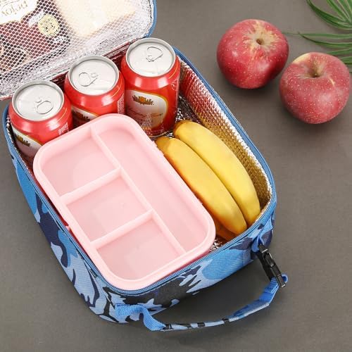 Lovoeo Lunch box Lunch bag for men women Insulated Lunchbox Lunch bags for Work Picnic Travel (Blue camo)