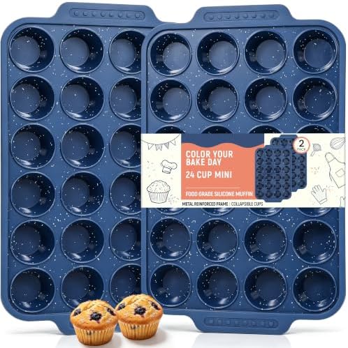 Silicone Muffin Pans for Baking with Metal Reinforced Frame