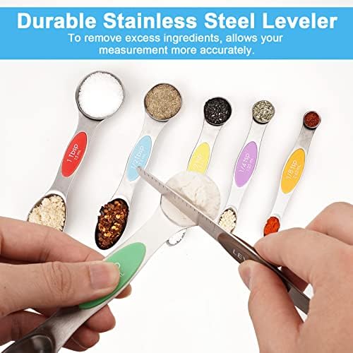 Aovchei 7 PCS MultiColor Magnetic Measuring Spoons Set