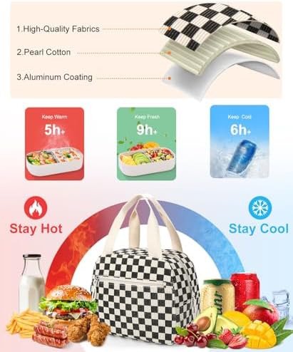 Lunch Bag for Women Men, Corduroy Small Insulated Lunch Box