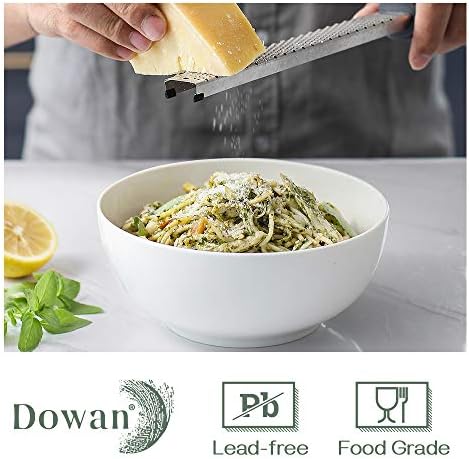 DOWAN Soup Bowls, Ramen Bowl for Noodle, 39 Ounce large Cereal Bowls for Kitchen, 7 Inches Centerpiece Bowls, Microwave and Dishwasher Safe, White