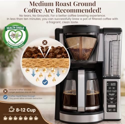 Clinuse 120Pcs #4 Cone Coffee Filters 8-12 Cup Compatible with Ninja Maker