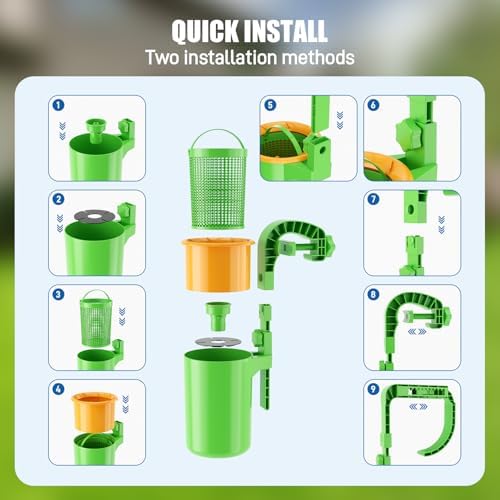Pool Skimmer Baskets for Small Above Ground Pools, Above Ground Pool Skimmer Wall Mount, Pool Accessories for Trapping Leaves, Hair, Particles, and Floating Debris (Wall-Hung Style)