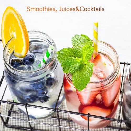 Showvigor 2-Pack 16oz Mason Jars with Labels - Regular Mouth Glass Jars with Airtight Lids & 2 Write-On Labels - for Canning, Overnight Oats, Meal Prep, Jam, Salad Dressing