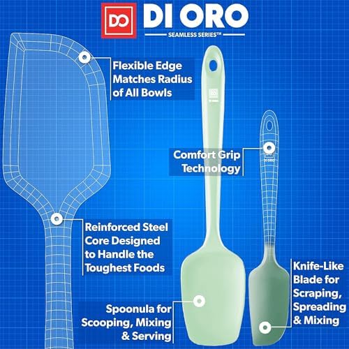 DI ORO Silicone Spatula Set - 600F Heat Resistant, 3-Pc Pastel