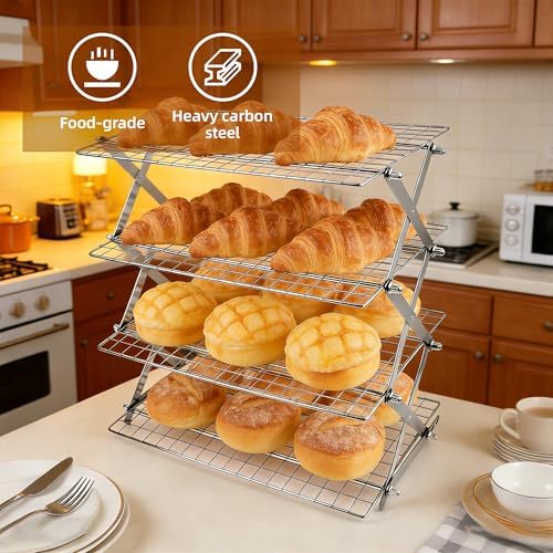 4 Tier Collapsible Cooling Rack Sourdough Cooling Rack 17"x10"