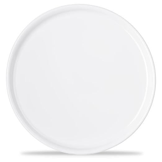 Carlisle FoodService Products Stadia Reusable Plastic Plate Salad Plate for Home and Restaurant, Melamine, 9 Inches, White, (Pack of 12)