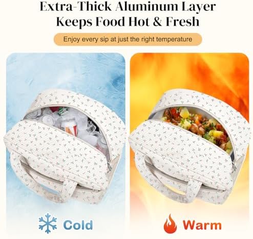 Coobiiya Lunch Bag Lunch Box for Women Men,12L Reusable Cute Corduroy Lunchbag Large Capacity- Leakproof, Insulated LunchBox Tote