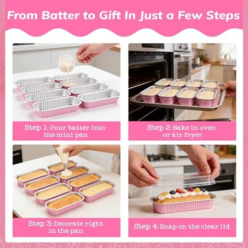 NPLUX Halloween Baking Pan, 6.8oz 100 Pack Pink for Gifts