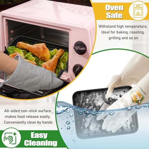 P&P CHEF Nonstick Baking Oven Pan with Rack for Cookie, 10.4 x 8 Inch