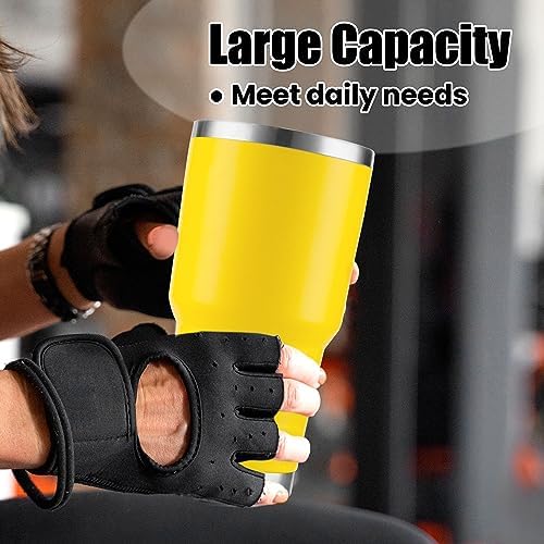 D·S 30oz Yellow Tumbler Double Wall Vacuum Insulated Travel Coffee Mug