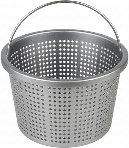 Aluminum Pool Skimmer Basket Replacement for Pentair U-3 & Hayward SP1070/SPX1070E, 8-1/8" Top OD x 6.5" Bottom Dia x 5.5" H, 316 Stainless Steel Handle