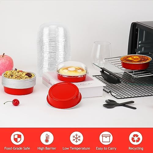 LNYZQUS 8oz Mini Pie Tins with Lids 50 Pack, 4 Inch Individual Cake Pans