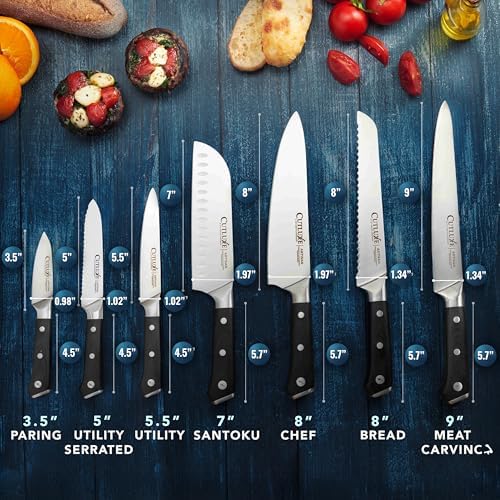 Cutluxe Chef Knife Set, 7-Piece Kitchen Knives – Razor Sharp German Steel