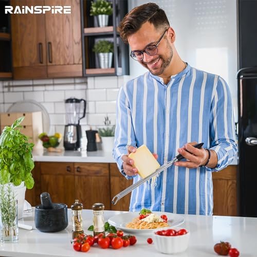 304 Stainless Steel Citrus Lemon Zester Spice Ginger Garlic Grater Black
